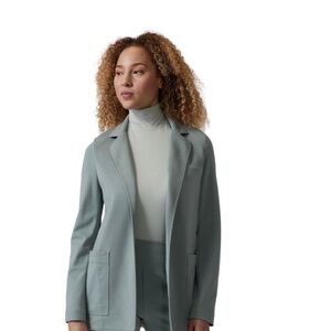 Athleta Eastbound Blazer Muted Grey Blue Size 14